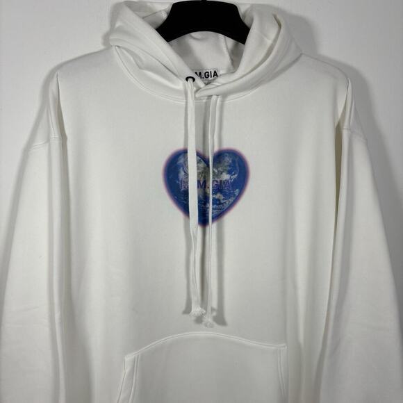 I. AM. GIA Harmony Hoodie Women's White One Size Sweater NWT Sweatshirt Graphic - Picture 2 of 9